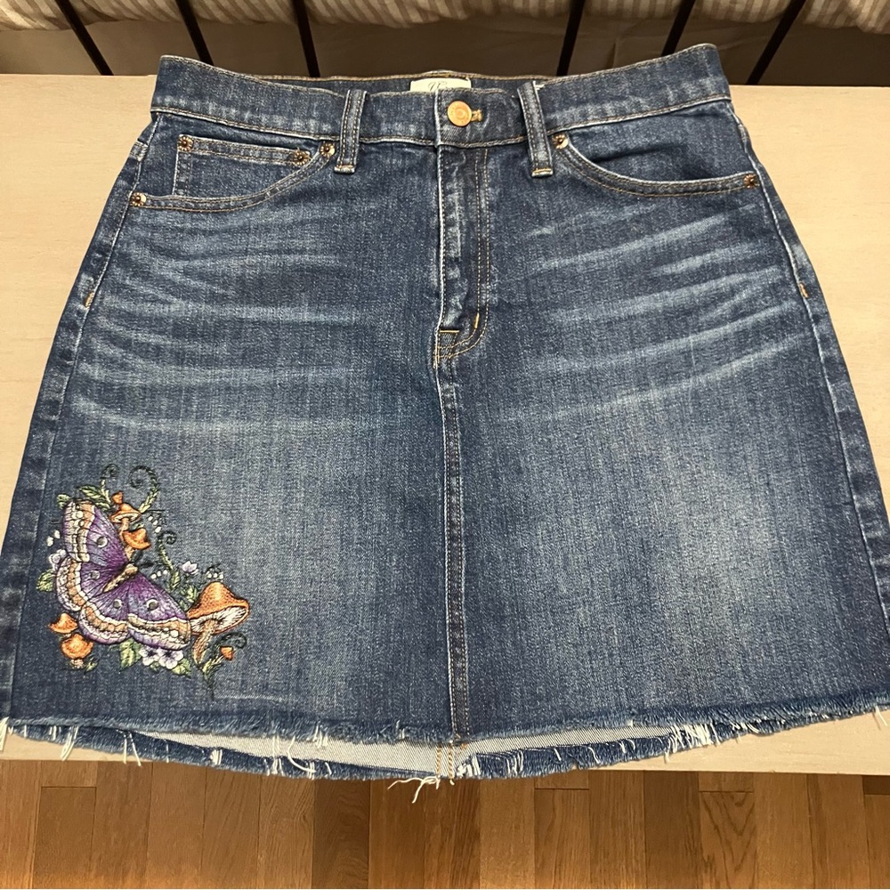 J. Crew Purple woodland moth Embellished A-Line Mini Skirt